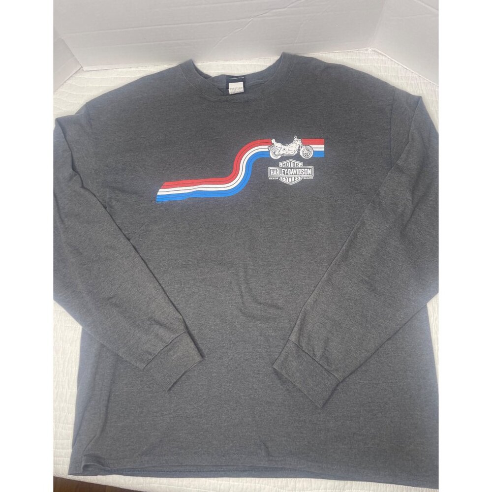 Harley-Davidson Pullover Long Sleeve Crew Neck T-Shirt SZ 2XL Gray Cotton